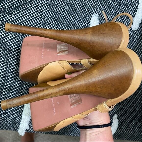 KG by Kurt Geiger Wood Round Toe Sling Back Stiletto Heels SIZE 8 - Picture 7 of 9